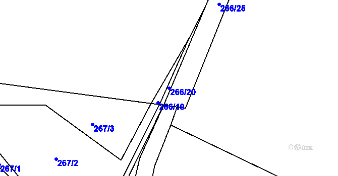 Parcela st. 266/20 v KÚ Dašice, Katastrální mapa
