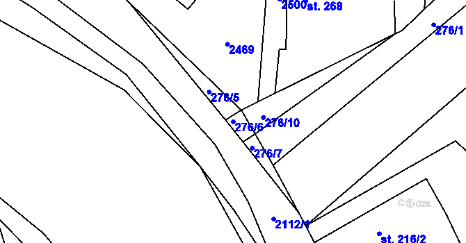 Parcela st. 276/6 v KÚ Dašice, Katastrální mapa