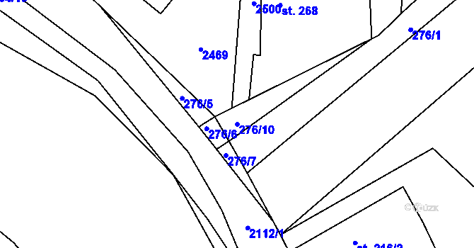 Parcela st. 276/10 v KÚ Dašice, Katastrální mapa