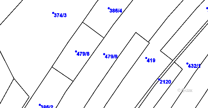 Parcela st. 479/9 v KÚ Dašice, Katastrální mapa
