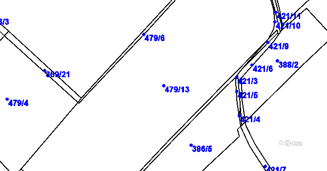 Parcela st. 479/13 v KÚ Dašice, Katastrální mapa