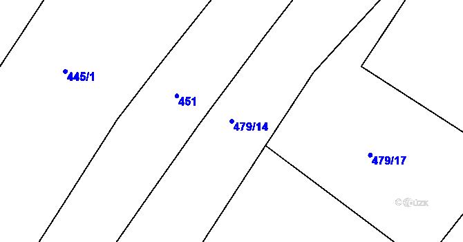 Parcela st. 479/14 v KÚ Dašice, Katastrální mapa