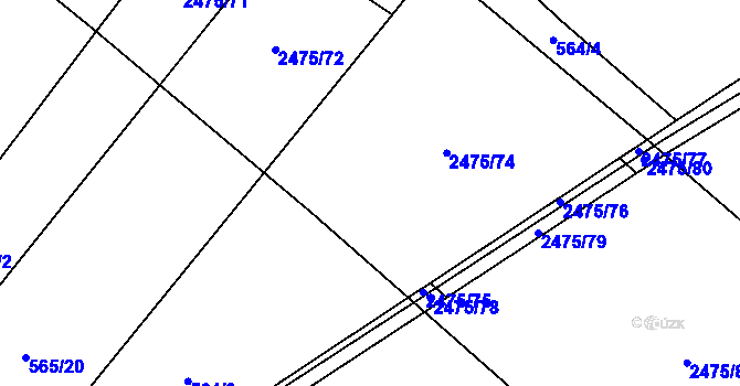 Parcela st. 564 v KÚ Dašice, Katastrální mapa