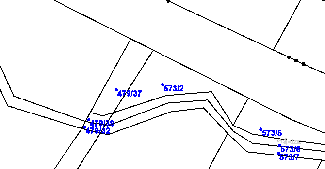 Parcela st. 573/2 v KÚ Dašice, Katastrální mapa