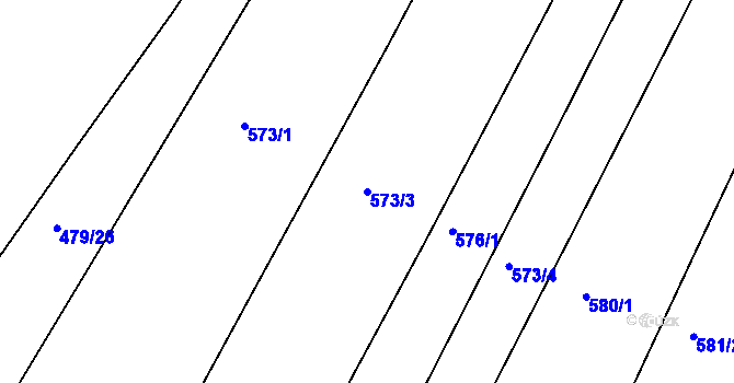 Parcela st. 573/3 v KÚ Dašice, Katastrální mapa