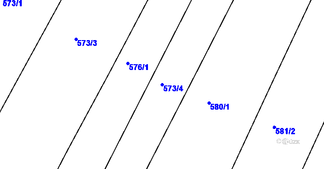 Parcela st. 573/4 v KÚ Dašice, Katastrální mapa
