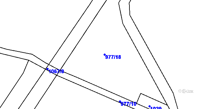 Parcela st. 977/18 v KÚ Dašice, Katastrální mapa