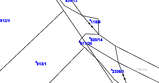Parcela st. 977/36 v KÚ Dašice, Katastrální mapa