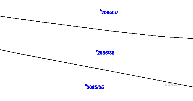 Parcela st. 2085/36 v KÚ Dašice, Katastrální mapa