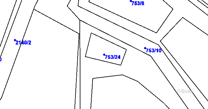 Parcela st. 753/24 v KÚ Dašice, Katastrální mapa