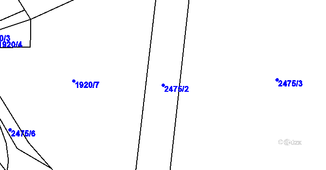 Parcela st. 2475/2 v KÚ Dašice, Katastrální mapa