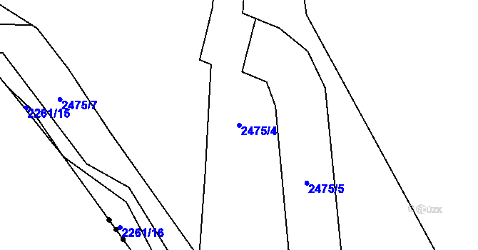 Parcela st. 2475/4 v KÚ Dašice, Katastrální mapa