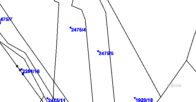 Parcela st. 2475/5 v KÚ Dašice, Katastrální mapa