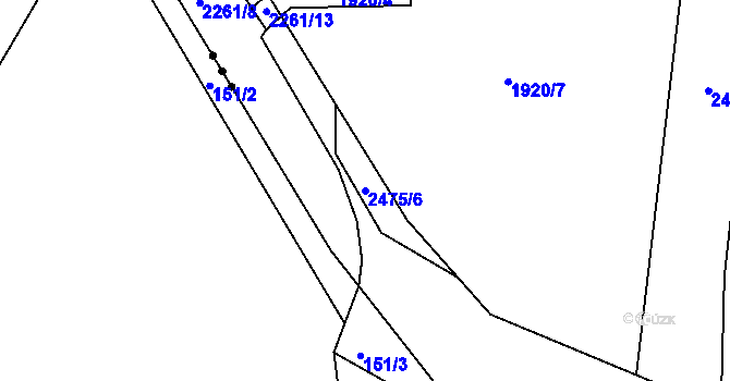 Parcela st. 2475/6 v KÚ Dašice, Katastrální mapa