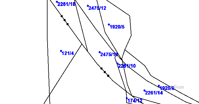 Parcela st. 2475/10 v KÚ Dašice, Katastrální mapa