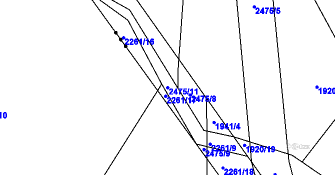 Parcela st. 2475/11 v KÚ Dašice, Katastrální mapa