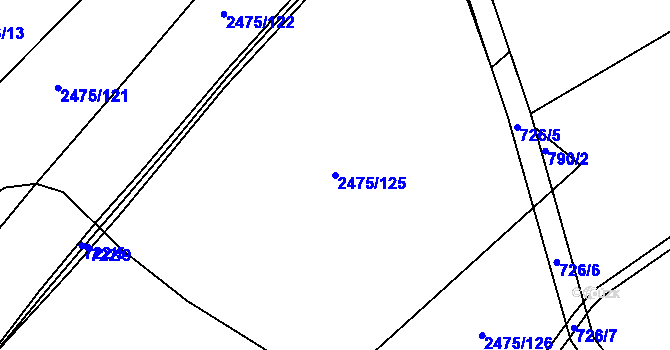 Parcela st. 2475/125 v KÚ Dašice, Katastrální mapa
