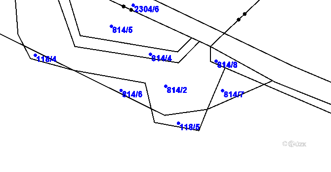 Parcela st. 814/2 v KÚ Prachovice u Dašic, Katastrální mapa