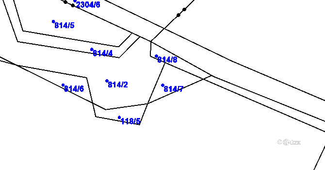 Parcela st. 814/7 v KÚ Prachovice u Dašic, Katastrální mapa
