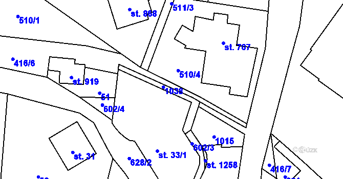 Parcela st. 33/2 v KÚ Davle, Katastrální mapa