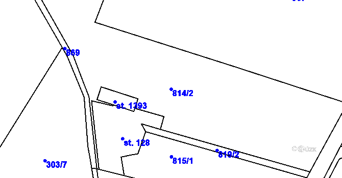 Parcela st. 814/2 v KÚ Davle, Katastrální mapa