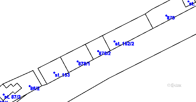 Parcela st. 878/2 v KÚ Davle, Katastrální mapa