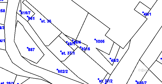 Parcela st. 202/2 v KÚ Davle, Katastrální mapa