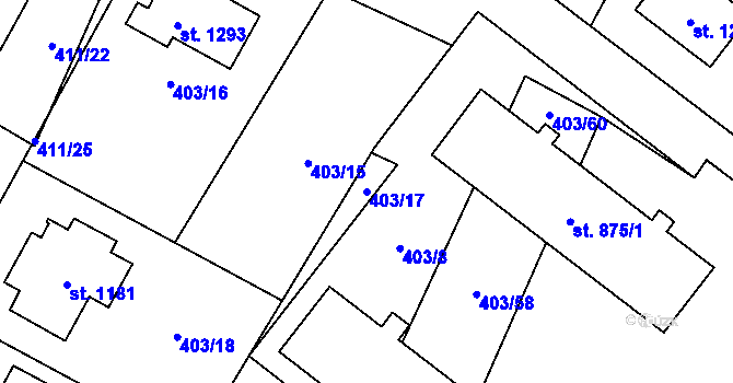 Parcela st. 403/17 v KÚ Davle, Katastrální mapa