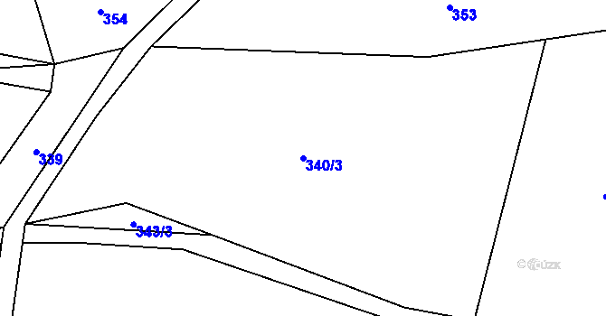 Parcela st. 340/3 v KÚ Davle, Katastrální mapa