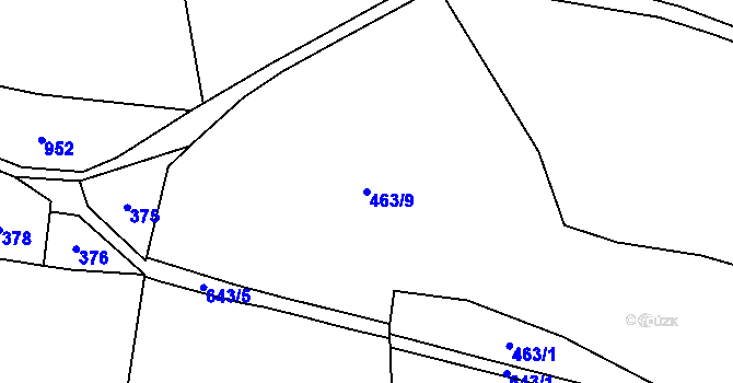 Parcela st. 463/9 v KÚ Davle, Katastrální mapa