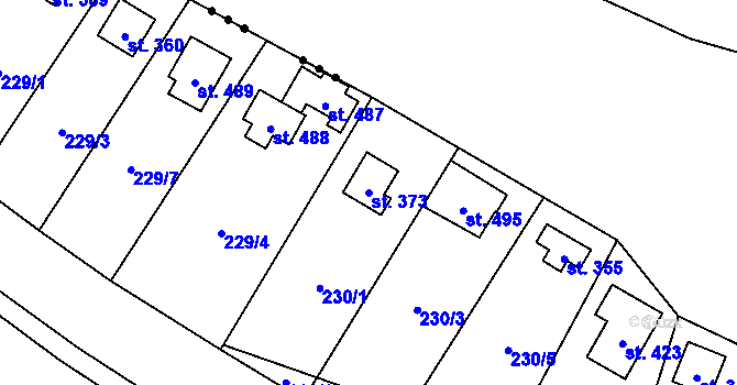 Parcela st. 373 v KÚ Sázava u Davle, Katastrální mapa