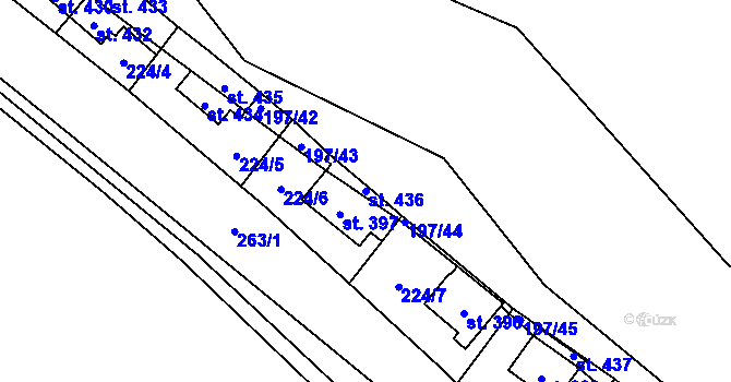 Parcela st. 436 v KÚ Sázava u Davle, Katastrální mapa