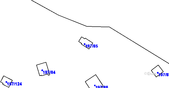 Parcela st. 197/85 v KÚ Sázava u Davle, Katastrální mapa