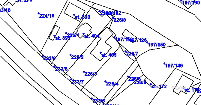 Parcela st. 405 v KÚ Sázava u Davle, Katastrální mapa