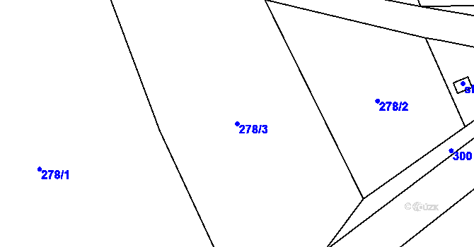 Parcela st. 278/3 v KÚ Sázava u Davle, Katastrální mapa