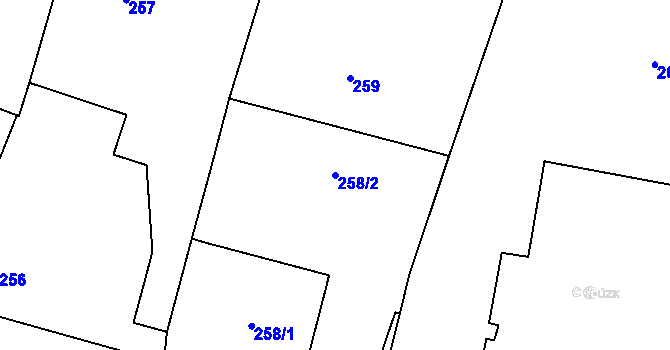Parcela st. 258/2 v KÚ Deblín, Katastrální mapa
