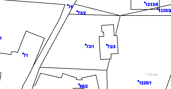 Parcela st. 73/1 v KÚ Deblín, Katastrální mapa
