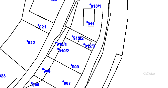 Parcela st. 912/3 v KÚ Deblín, Katastrální mapa