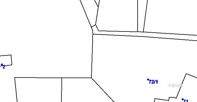 Parcela st. 72/2 v KÚ Deblín, Katastrální mapa