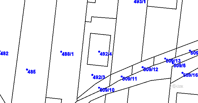 Parcela st. 492/4 v KÚ Deblín, Katastrální mapa