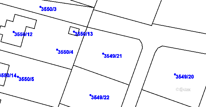 Parcela st. 3549/21 v KÚ Deblín, Katastrální mapa