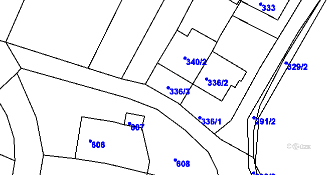 Parcela st. 336/3 v KÚ Deblín, Katastrální mapa