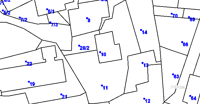 Parcela st. 10 v KÚ Deblín, Katastrální mapa