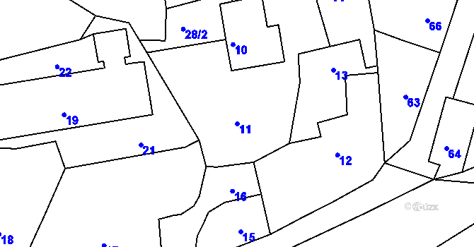 Parcela st. 11 v KÚ Deblín, Katastrální mapa