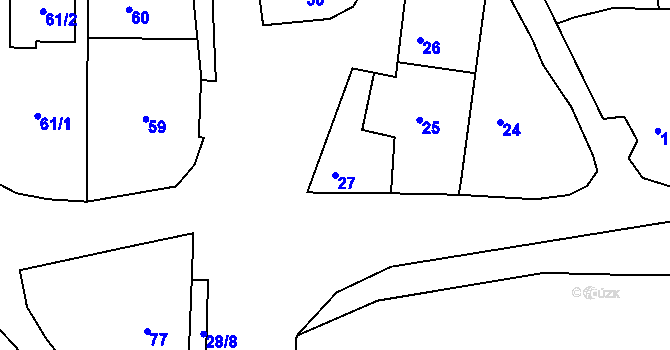 Parcela st. 27 v KÚ Deblín, Katastrální mapa