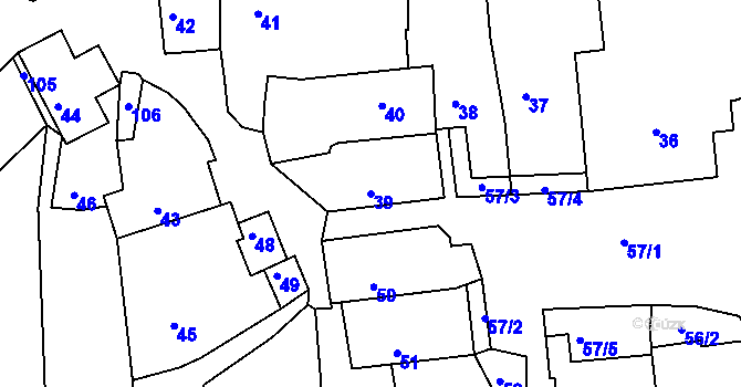 Parcela st. 39 v KÚ Deblín, Katastrální mapa