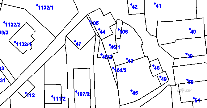 Parcela st. 46 v KÚ Deblín, Katastrální mapa