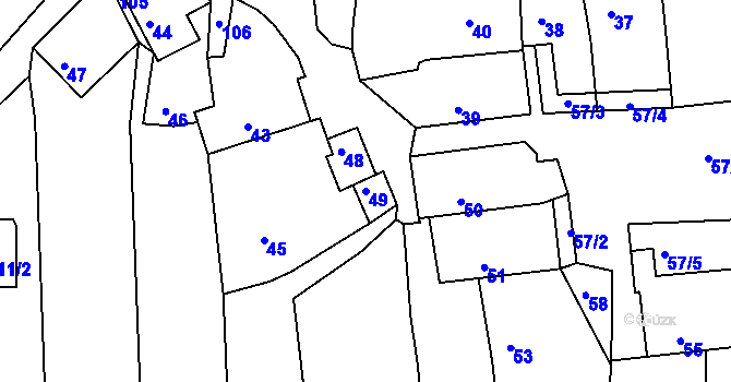 Parcela st. 49 v KÚ Deblín, Katastrální mapa