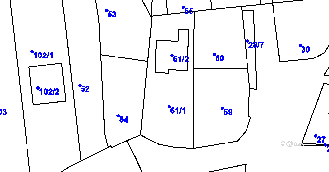 Parcela st. 61 v KÚ Deblín, Katastrální mapa