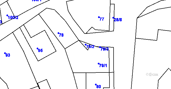 Parcela st. 79/2 v KÚ Deblín, Katastrální mapa